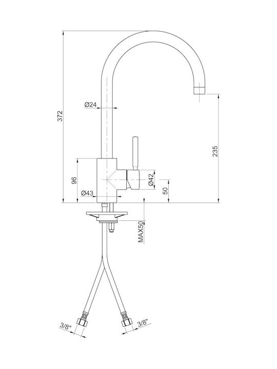 Sanitec Doppio Kitchen Faucet Counter