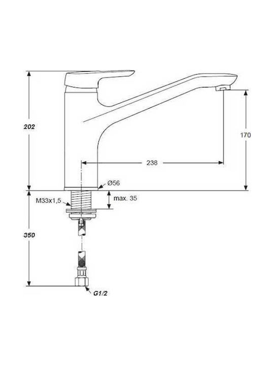 Ideal Standard Ceramix Blue Πάγκου Ασημί Ideal Standard Ceramix Blue Πάγκου Ασημί