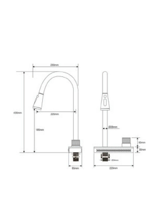 Tema Kitchen Faucet Counter with Shower Black