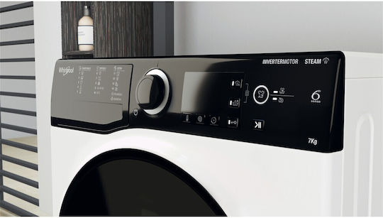 Whirlpool Waschmaschine 7kg mit Dampftechnologie 1200 Umdrehungen Schwarz Wrsb 7259 D Eu