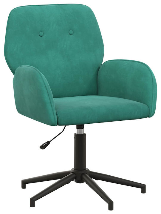 Swivel Visitor Chair with Arms in Turquoise Colour 54x55x90cm