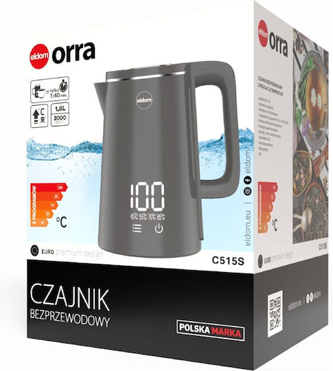 Eldom Βραστήρας 1.8lt 2000W Γκρι