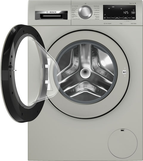 Bosch Πλυντήριο Ρούχων 9kg 1400 Στροφών Iron Assist Γκρι WGG244ZXGR