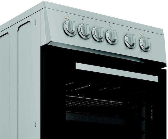 Indesit Κουζίνα 55lt με Εμαγιέ Εστίες Π50εκ. Inox