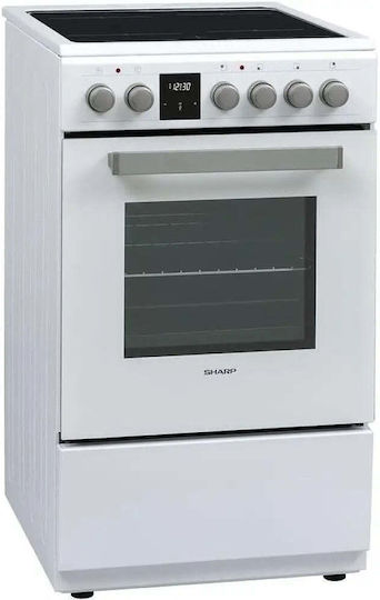 Sharp Κουζίνα 50lt με Κεραμικές Εστίες Π50εκ. Λευκή