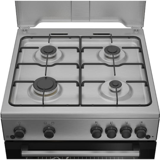 Beko Gas Cooker 64lt W60cm. Inox