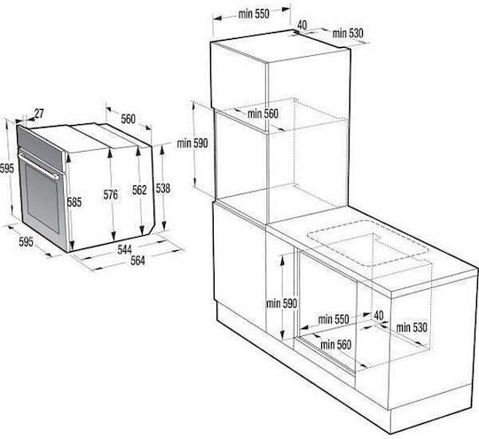 Gorenje BOS6737E06PWG Aufsatzbackofen Ohne Kochfelder 77l P59,5cm Weiß
