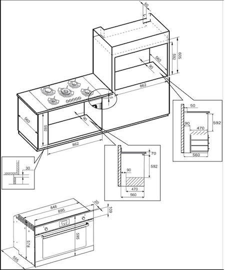 Mondin Counter Top Oven 130lt W89.5cm Black
