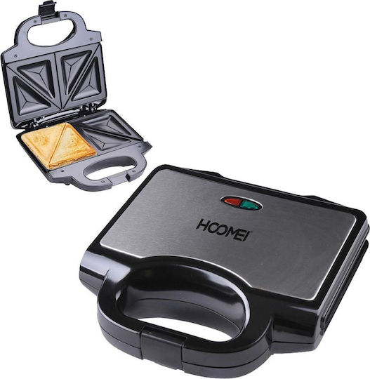 Hoomei Τοστιέρα για 2 Τοστ 750W Inox