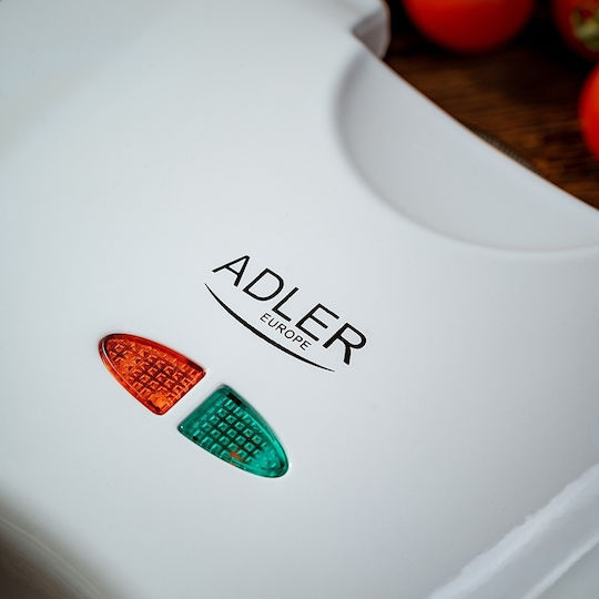 Adler Τοστιέρα για 2 Τοστ 700W Λευκή
