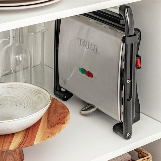 Tefal Inicio Grill Τοστιέρα για 2 Τοστ 2000W Γκρι