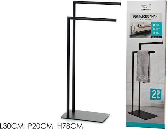 ArteLibre Поставка за дрехи Баня Единичен ​30x78см Inox Черен
