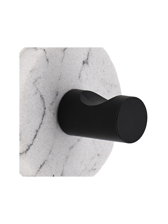 Άγκιστρο Μπάνιου Μονό με Βίδες ​5.1x5.1cm Μαύρο