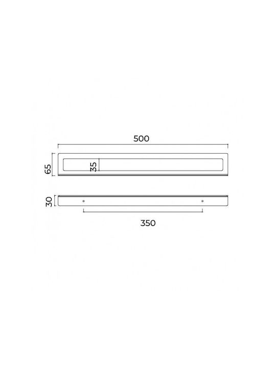 Imex Single Wall-Mounted Bathroom Rail with Screws 50x6.5cm Silver