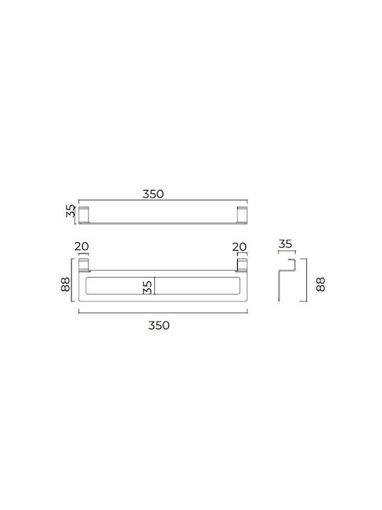 Imex Επιτοίχια με Βίδες ​35x8.8cm Ασημί