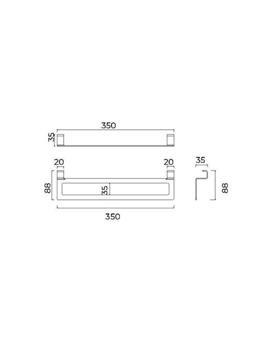 Imex Επιτοίχια με Βίδες ​35x8.8cm Ασημί