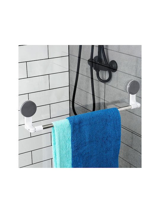 Bathroom Hanger Stainless Steel ABS 2 Suction Cups 58.5x5.4x11.8cm White Inox Mrshome Df-0083000