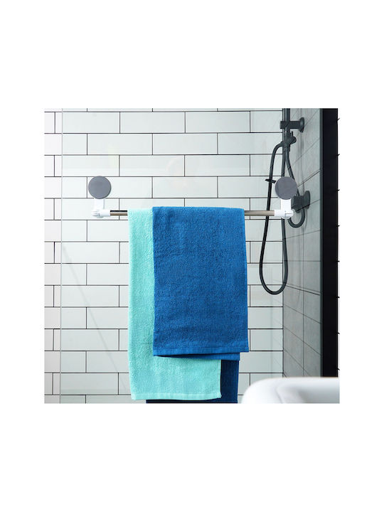 Bathroom Hanger Stainless Steel ABS 2 Suction Cups 58.5x5.4x11.8cm White Inox Mrshome Df-0083000