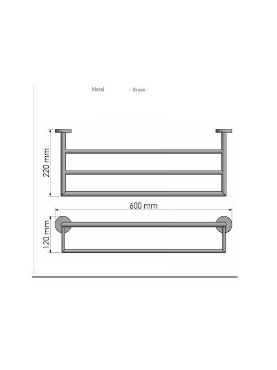 Sanco Extra Стелаж За Банята 4 Позиции Стенен 60x12см Сребрист