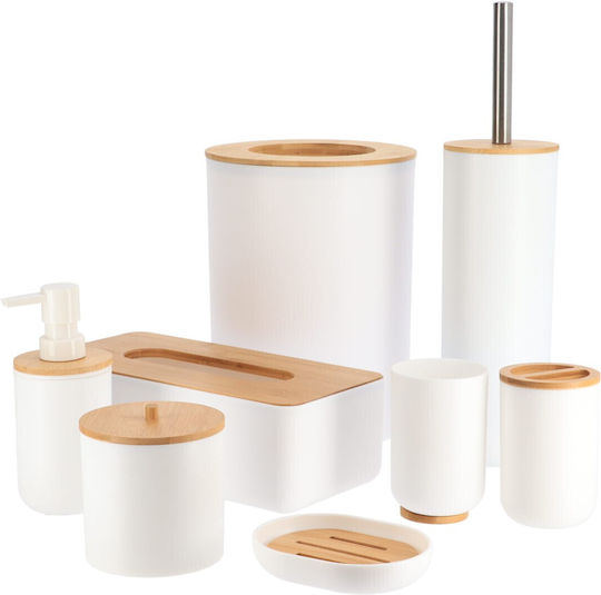 Evideco Bamboo Cup Holder Countertop White Λευκό
