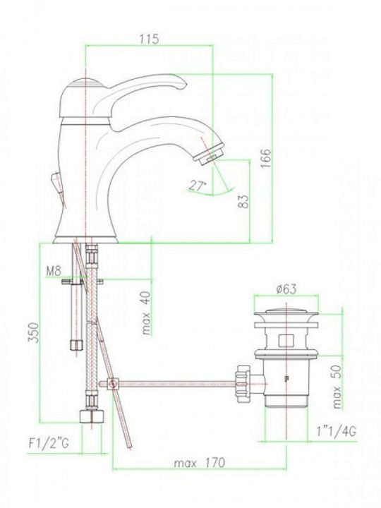Fiore Jafar Bronze Mixing Sink Faucet in Bronze