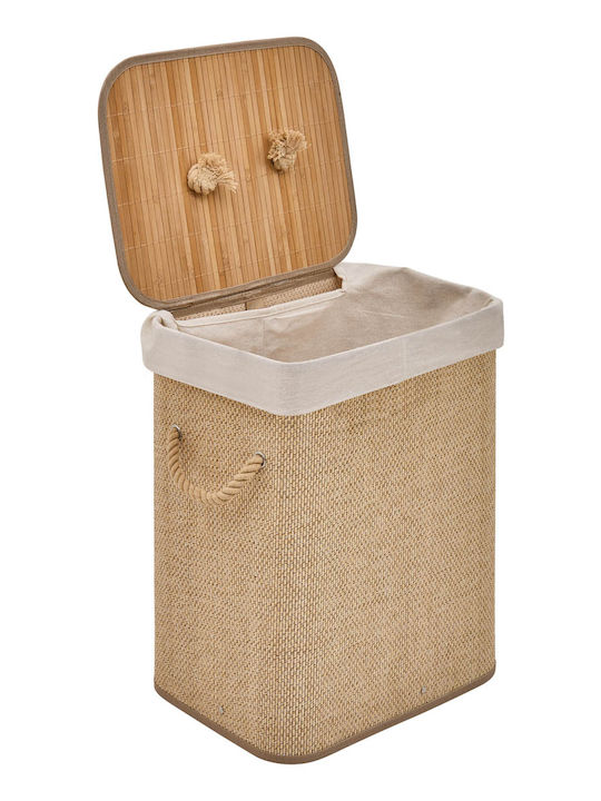 Atmosphera Καλάθι Απλύτων Bamboo 60lt με Καπάκι 52x32x63cm Μπεζ