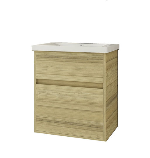 Drop Instinct 55 Πάγκος χωρίς Νιπτήρα Ματ Λάκα Μ52xΒ43.5xΥ60cm Natural Oak