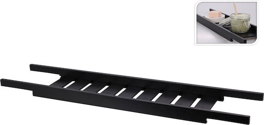 An der Wand montiert Badezimmerregal Hölzernes 68x15x3.5cm Schwarz An der Wand montiert Badezimmerregal Hölzernes 68x15x3.5cm Schwarz