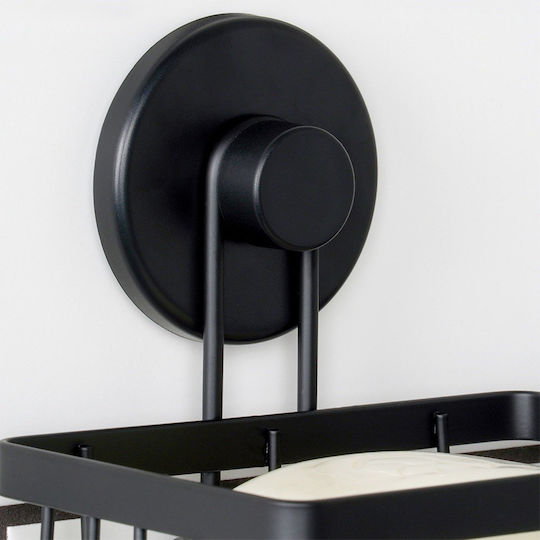 An der Wand montiert Badezimmerregal Metallisch 13.4x11.5x11.5cm Schwarz