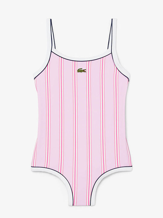 Lacoste Παιδικό Μαγιό Ολόσωμο Pink