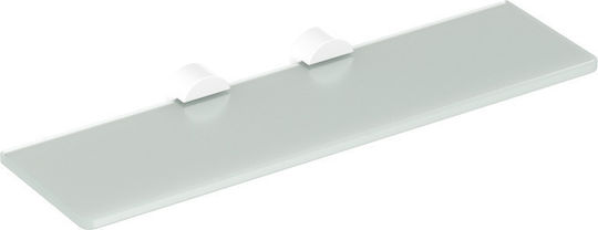 Verdi Lamda Montat pe perete Raft Baie Sticlă 40x11.5x3.8cm Albă