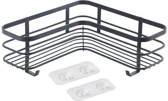 Metaltex Corner Wall Mounted Bathroom Shelf Metallic Black