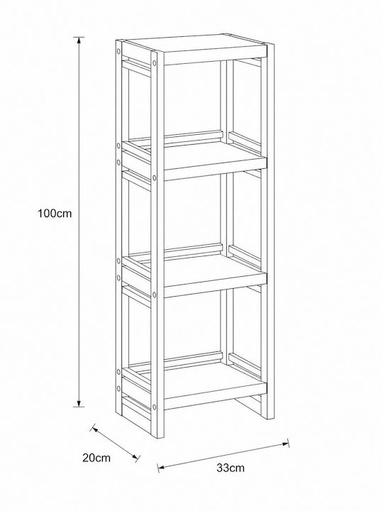 MRShome Floor Bathroom Shelf Bamboo 33x20x100cm Brown
