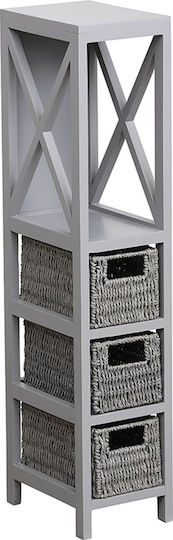 MRShome Επιδαπέδια Ραφιέρα Μπάνιου Ξύλινη 17x24x82cm Γκρι MRShome Επιδαπέδια Ραφιέρα Μπάνιου Ξύλινη 17x24x82cm Γκρι