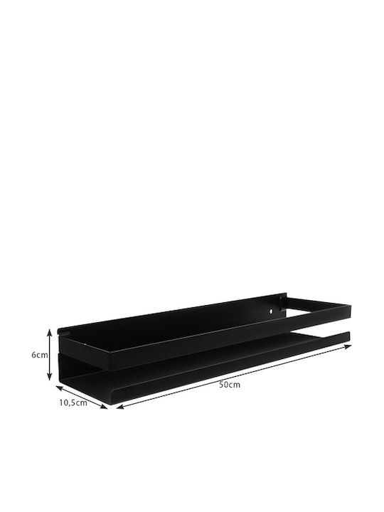 Ruhhy Wall Mounted Bathroom Shelf Metallic Black
