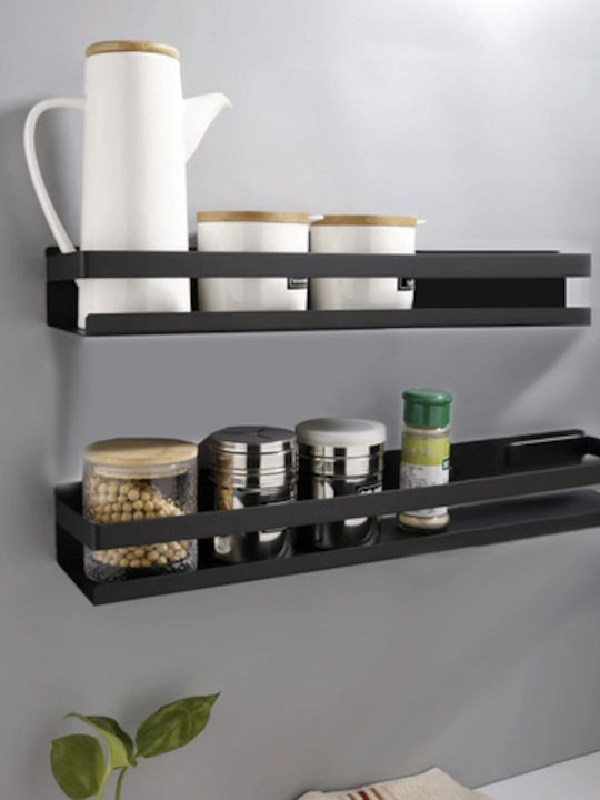 Ruhhy Wall Mounted Bathroom Shelf Metallic Black