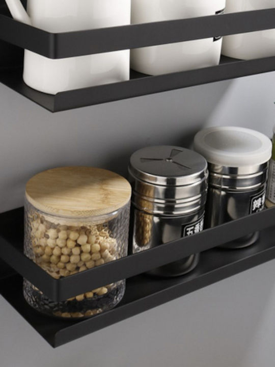 Ruhhy Wall Mounted Bathroom Shelf Metallic Black
