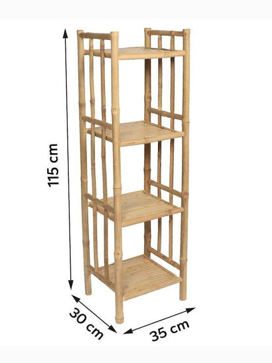 Atmosphera Επιδαπέδια Ραφιέρα Μπάνιου Bamboo 67x33x118cm