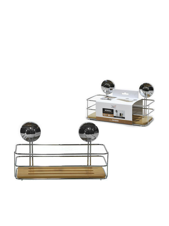 ArteLibre Wall Mounted Bathroom Shelf Metallic 26x13x14cm