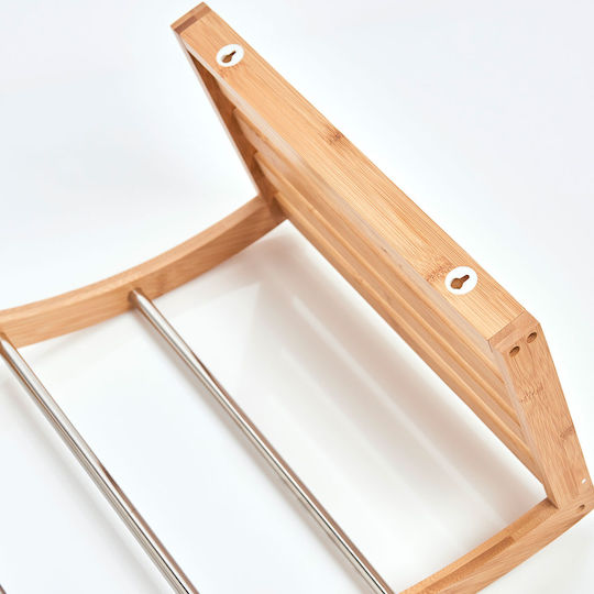 Zeller Επιτοίχια Ραφιέρα Μπάνιου Ξύλινη 38x24x40cm Μπλε