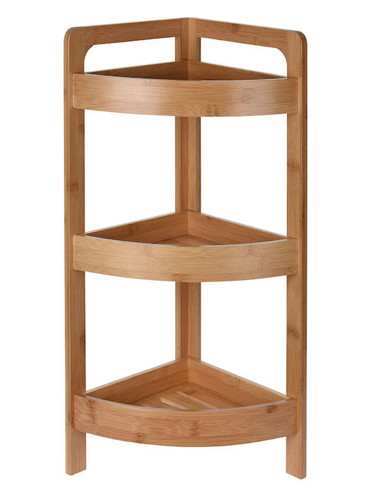 MRShome Γωνιακή Επιδαπέδια Ραφιέρα Μπάνιου Bamboo