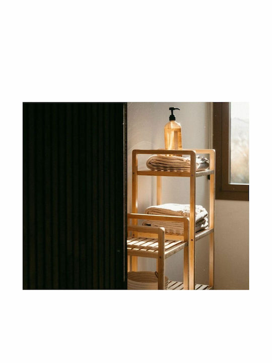 Andrea House Επιδαπέδια Ραφιέρα Μπάνιου Bamboo με 4 Ράφια 30.5x30.5x104cm