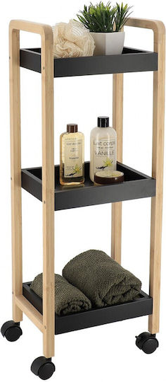 Atmosphera Wall Mounted Bathroom Shelf Bamboo 28.5x21x79cm