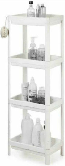 Sidirela Floor Bathroom Shelf Plastic with 4 Shelves 35x23x100cm White Sidirela Floor Bathroom Shelf Plastic with 4 Shelves 35x23x100cm White