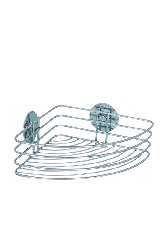 Wenko Corner Wall Mounted Bathroom Shelf Inox 25.6x26.5x20cm Gray