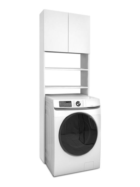 Megapap Ramsey Rafturi de baie Raft Baie Lemn cu 2 Rafturi 65x27x190.6cm Albă