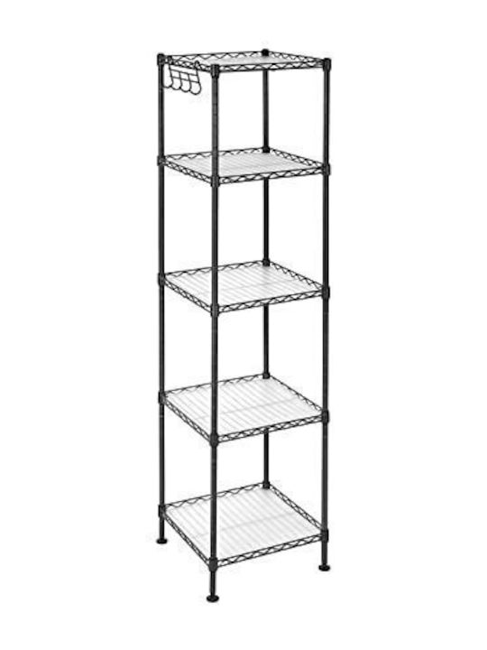Songmics Επιδαπέδια Ραφιέρα Μπάνιου Μεταλλική 30x30x123.5cm