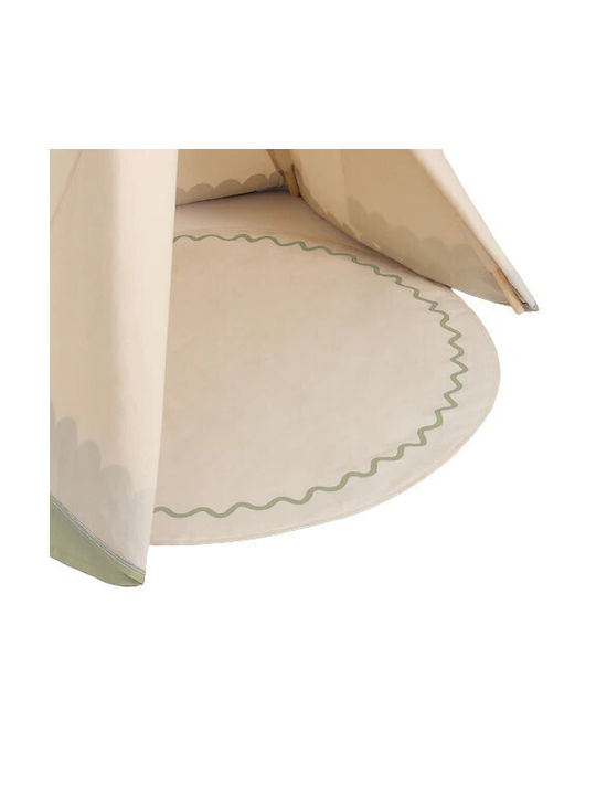 Nobodinoz Vibes Kids Rug Beige Round with Diameter 105cm