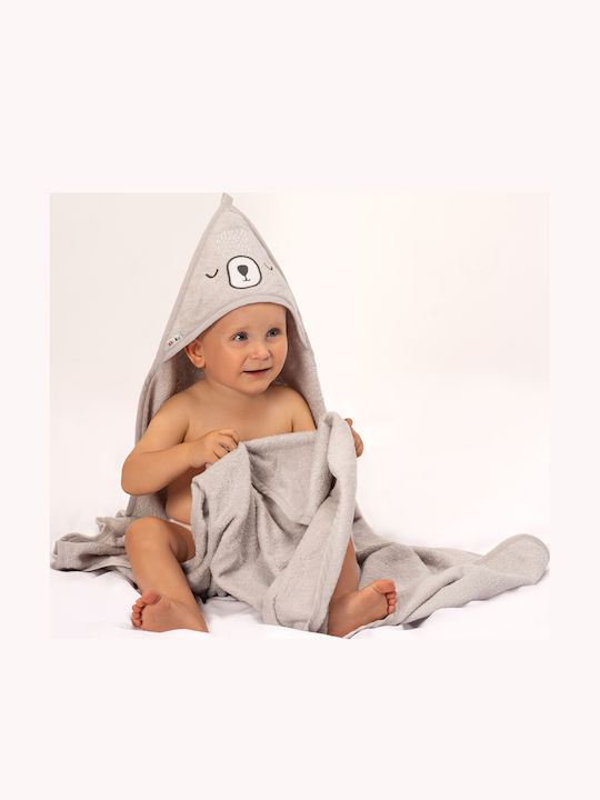Akuku Baby Hooded Towel Gray 100x100cm
