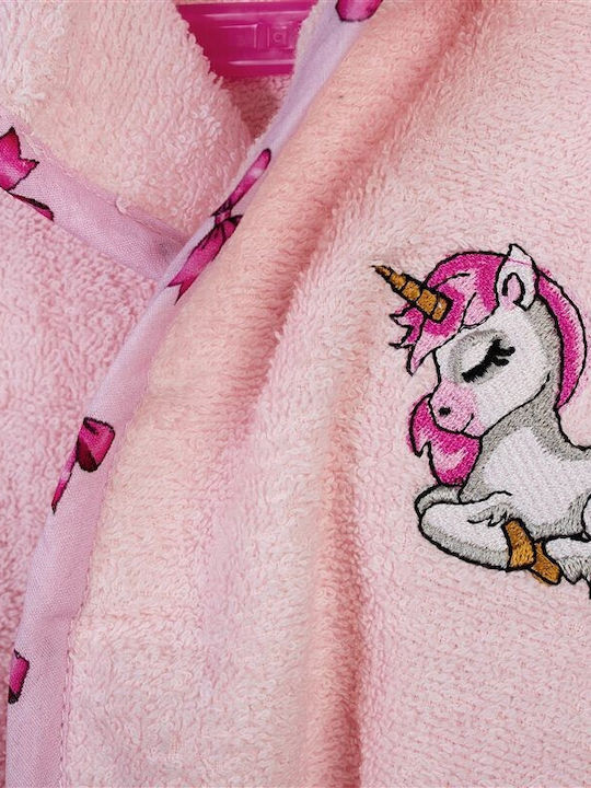 Dimcol Baby Hooded Towel Unicorn Pink